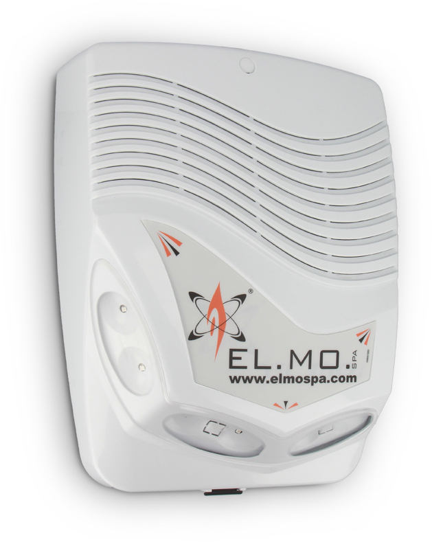 ELMO LEDA Sirena cablata da esterno con lampeggiatore LED, LED stato impianto, 2 trombe. Colore bianco. Brevetto: domanda n° VE2013A000035