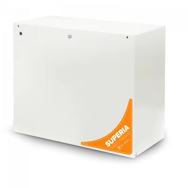 ELMO SPR2040 Centrale antintrusione SUPERIA max 2040 ingressi, 2 Ethernet, 2 USB (USB-C + USB-A), box metallico con chiave, 2 linee seriali RS-485 indipendenti, batteria max 40Ah