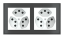EKINEX Placche e cornici a 2 posti a 2 posti per componenti di serie civile (moduli 60x60 mm)