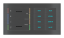 EKINEX Multisensore di qualità dell'aria con regolatore e pulsante 8 tasti con testi/simboli retroilluminati e sensore di prossimità per placca a 2 posti