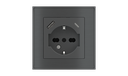 EKINEX Presa elettrica quadrata (modulo 55x55 mm) - IT USB