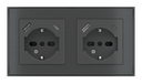 EKINEX Presa elettrica per placca a 2 posti (moduli 55x55 mm) - IT USB