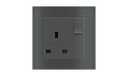 EKINEX Presa elettrica quadrata (modulo 55x55 mm) - UK
