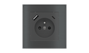EKINEX Presa elettrica quadrata (modulo 55x55 mm) - FR USB