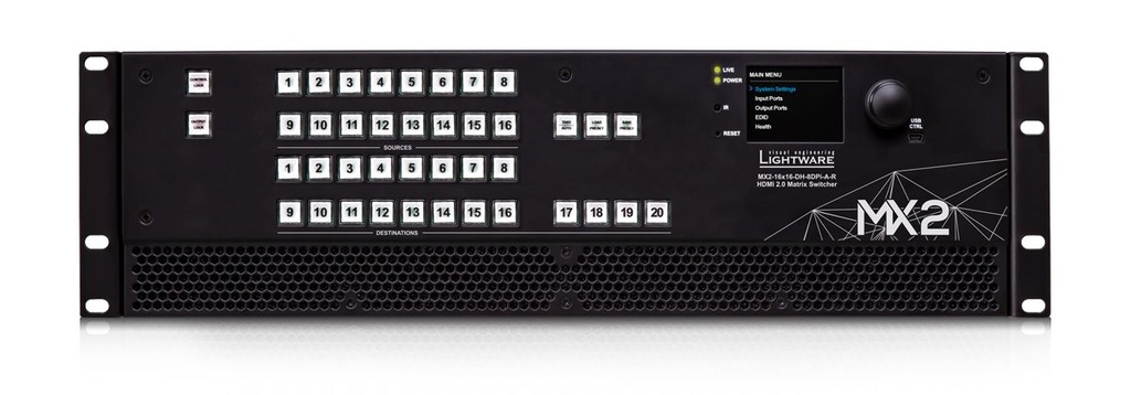 LIGHTWARE MX2-16x16-DH-8DPi-A-R