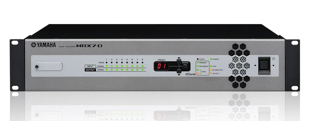 YAMAHA MRX7D Processore DSP 8 in/8 out, 8 ch automixer e Dante
